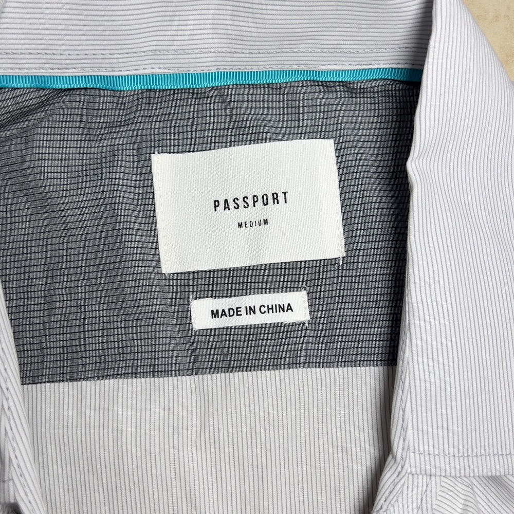 NWT PASSPORT Final Destination Men’s Long Sleeve Button‎ Down Shirt 100% Cotton - Picture 6 of 10